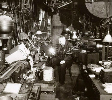 Edward Ringwood Hewitt in workshop